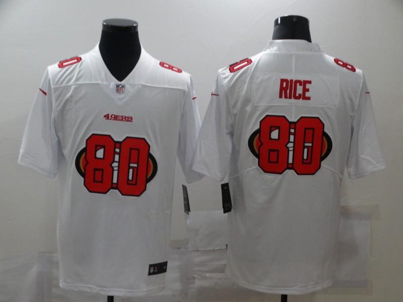Men's San Francisco 49ers Jerry Rice #80 White Authentic Jersey